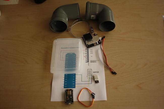 Feinstaubssensor-Set mit NODE MCU, weiteren Sensoren und Kabeln